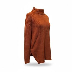 Women's Sweater Cinnamon Rust Brown Mock Cowl Neck A New Day Size Medium